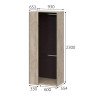 Корпус шкафа угловой 93x65.3x230 см Этна (Арника) Дуб эндгрейн