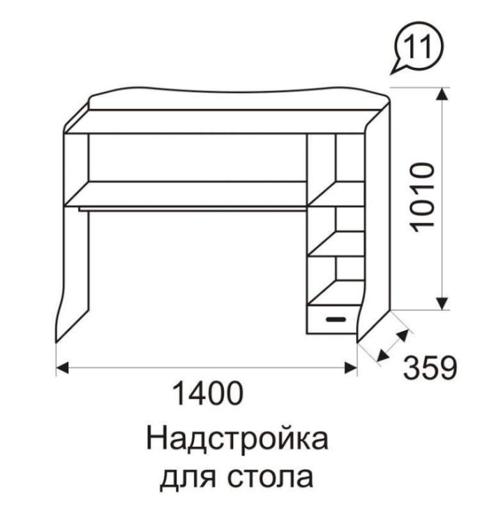 Надстройка для стола Принцесса (Ижмебель) 11