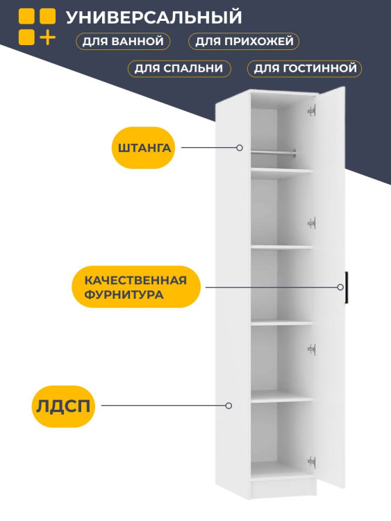 Шкаф-пенал Фьюжн ПН-07 (БТС), белый
