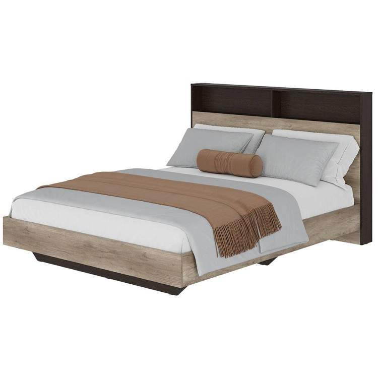 Кровать двуспальная 160x200 Энигма КР-16 дуб каньон/венге