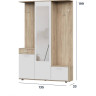 Прихожая комплект ПР-1 199x135x33см Белый/Дуб сонома (Арника)