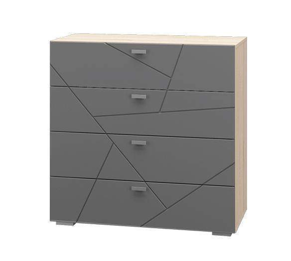 Комод с ящиками 90x89x45см Скайлайн MLK ЛДСП, дуб сонома/графит