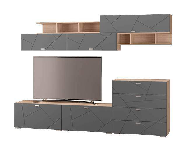 Комод с ящиками 90x89x45см Скайлайн MLK ЛДСП, дуб сонома/графит