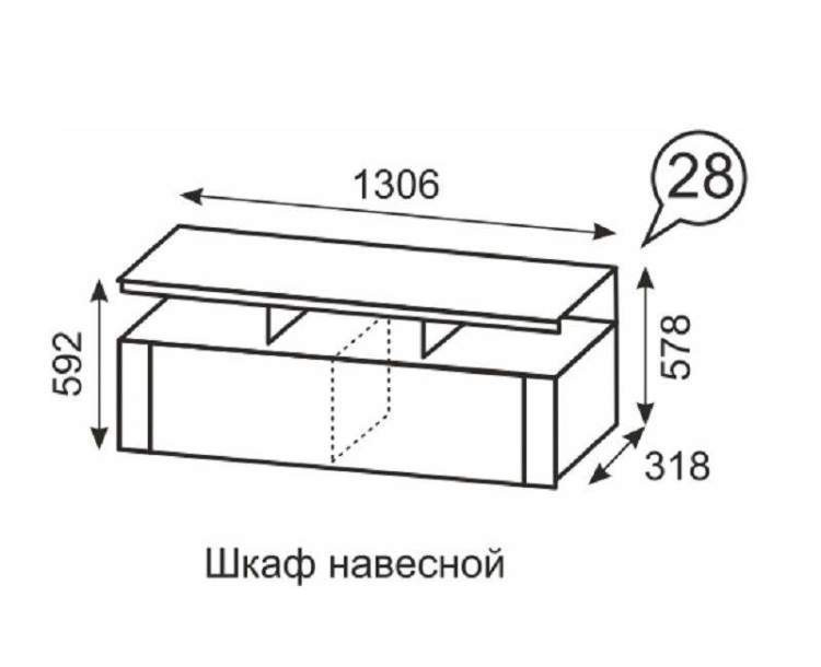 Шкаф навесной Твист 28 Ижмебель