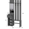 Прихожая комплект Денвер 205.2x180.2x46.2см Графит. Комплект