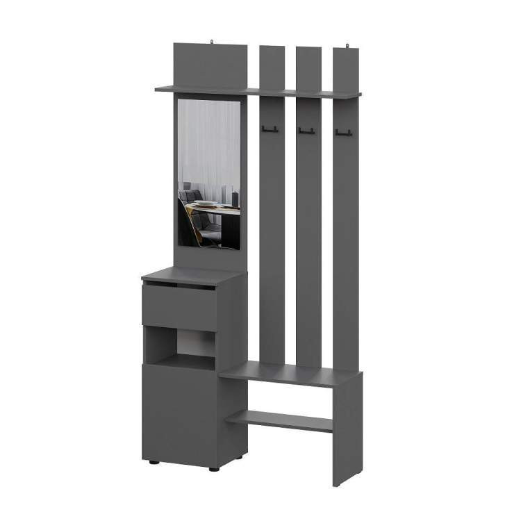 Прихожая комплект Денвер 205.2x180.2x46.2см Графит. Комплект