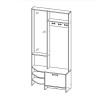 Прихожая комплект Тео 196x96x36.2см (Мебелони) Ясень белый
