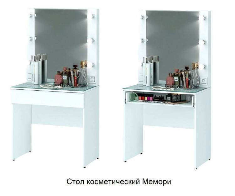 Туалетный столик с зеркалом Мемори СТ-03 Семья Мебелони (БТС)